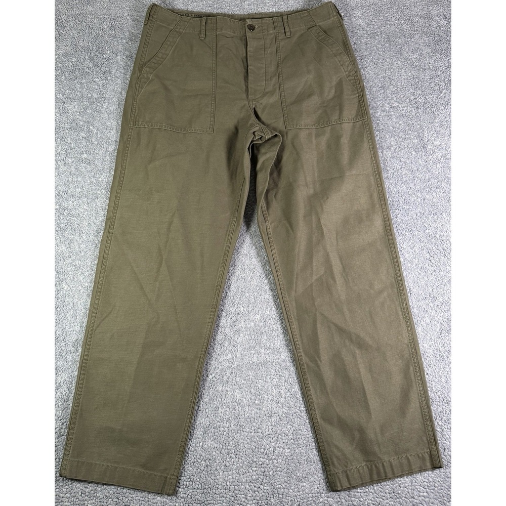 Wallace & Barnes Olive Green Cotton Fatigue Utility Camp Pant Men 36x32 Workwear